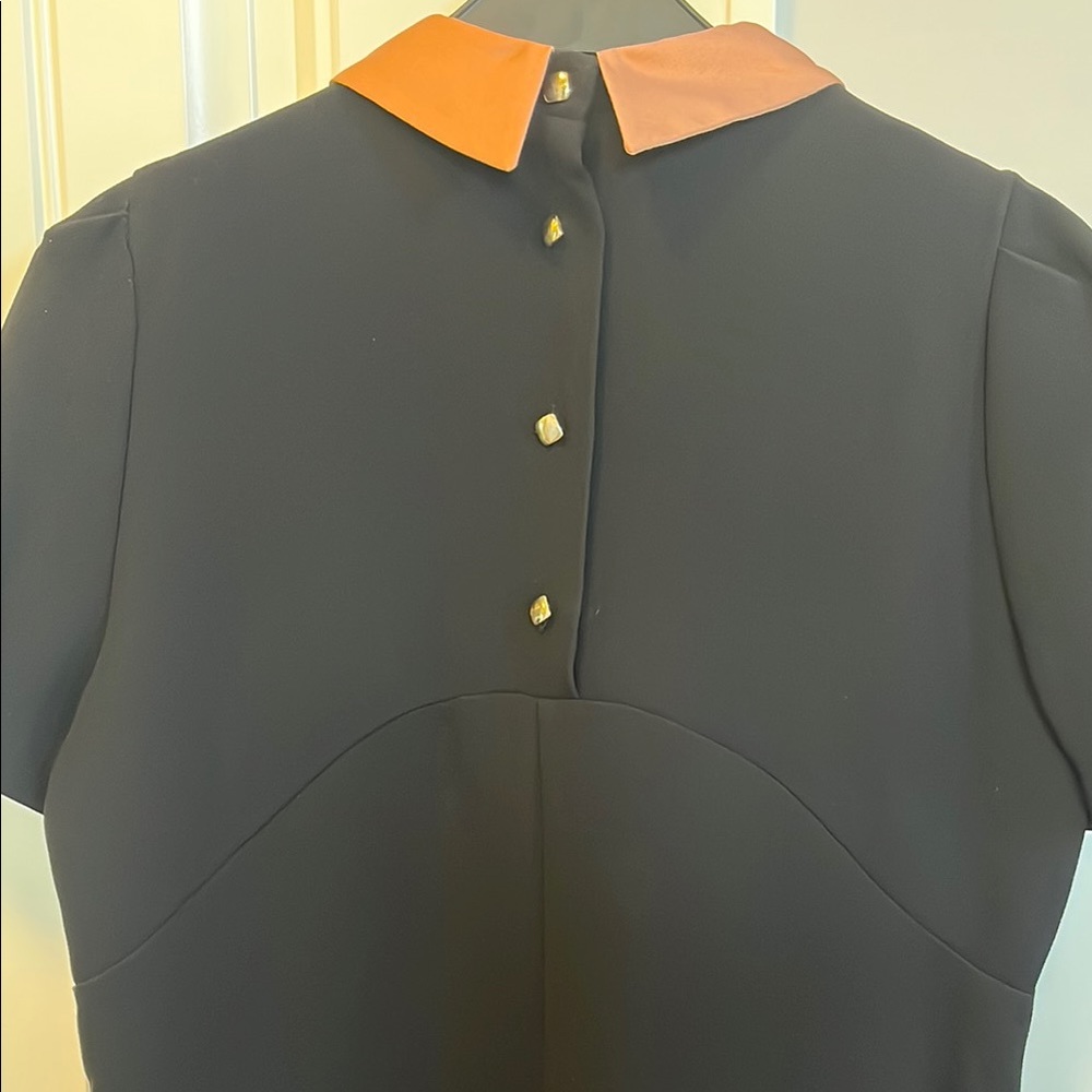 Uncommon Black Dress with Rose Collar S-M - Picture 5 of 9
